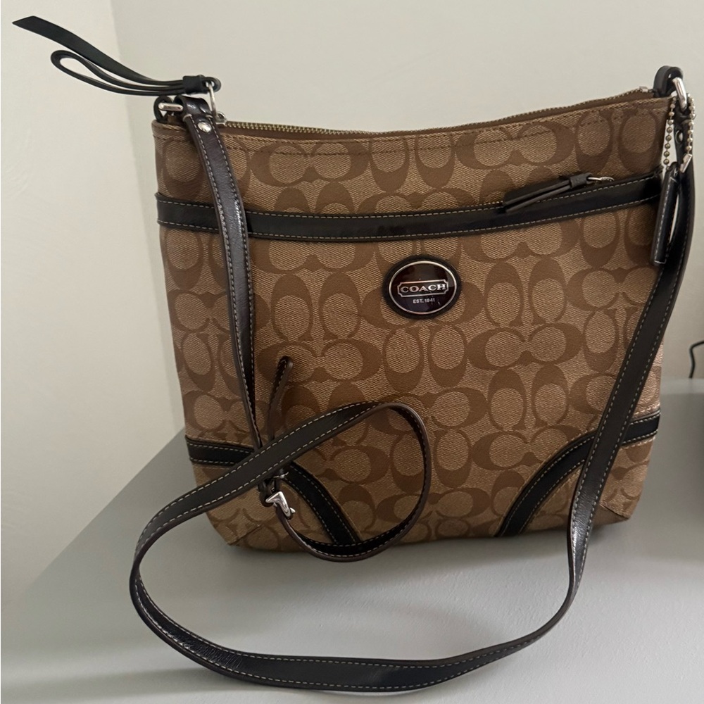 Coach Brown Crossbody Bag with Signature Monogram